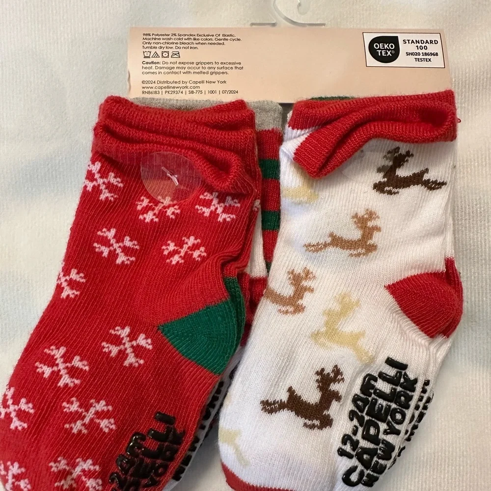 Capelli of New York Kids Holiday Socks - Red and White